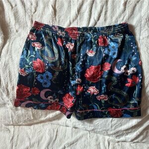 Their Nibs Floral lounging Shorts Navy Red Blue Pink Green L 100% Polyester